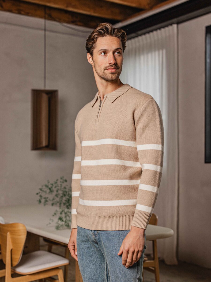 Beige Stripe Sweater