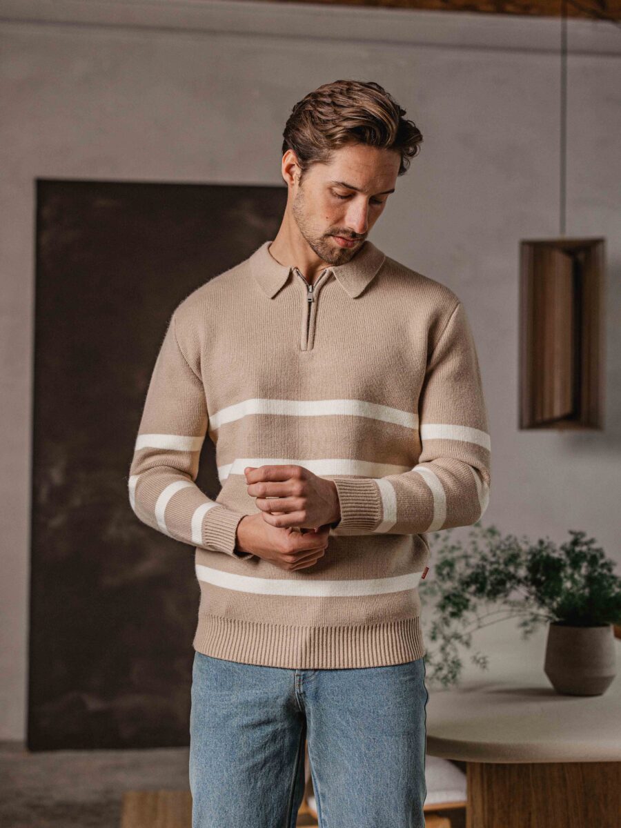 Beige Stripe Sweater