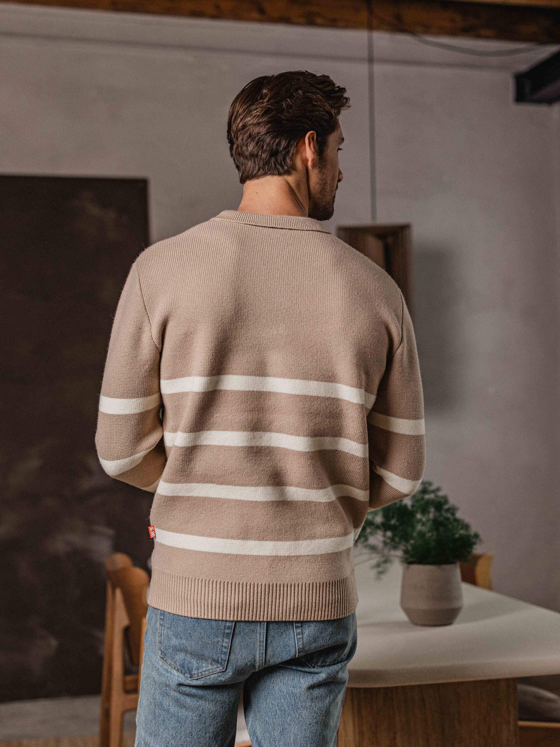 Beige Stripe Sweater 1608 WEAR