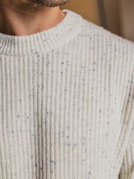 White Melange Knitted Sweater