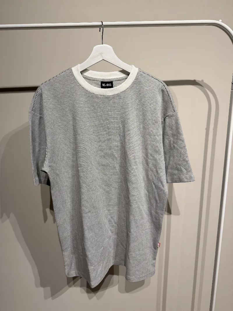 SAMPLE Oversized Grey Stripe T-Shirt