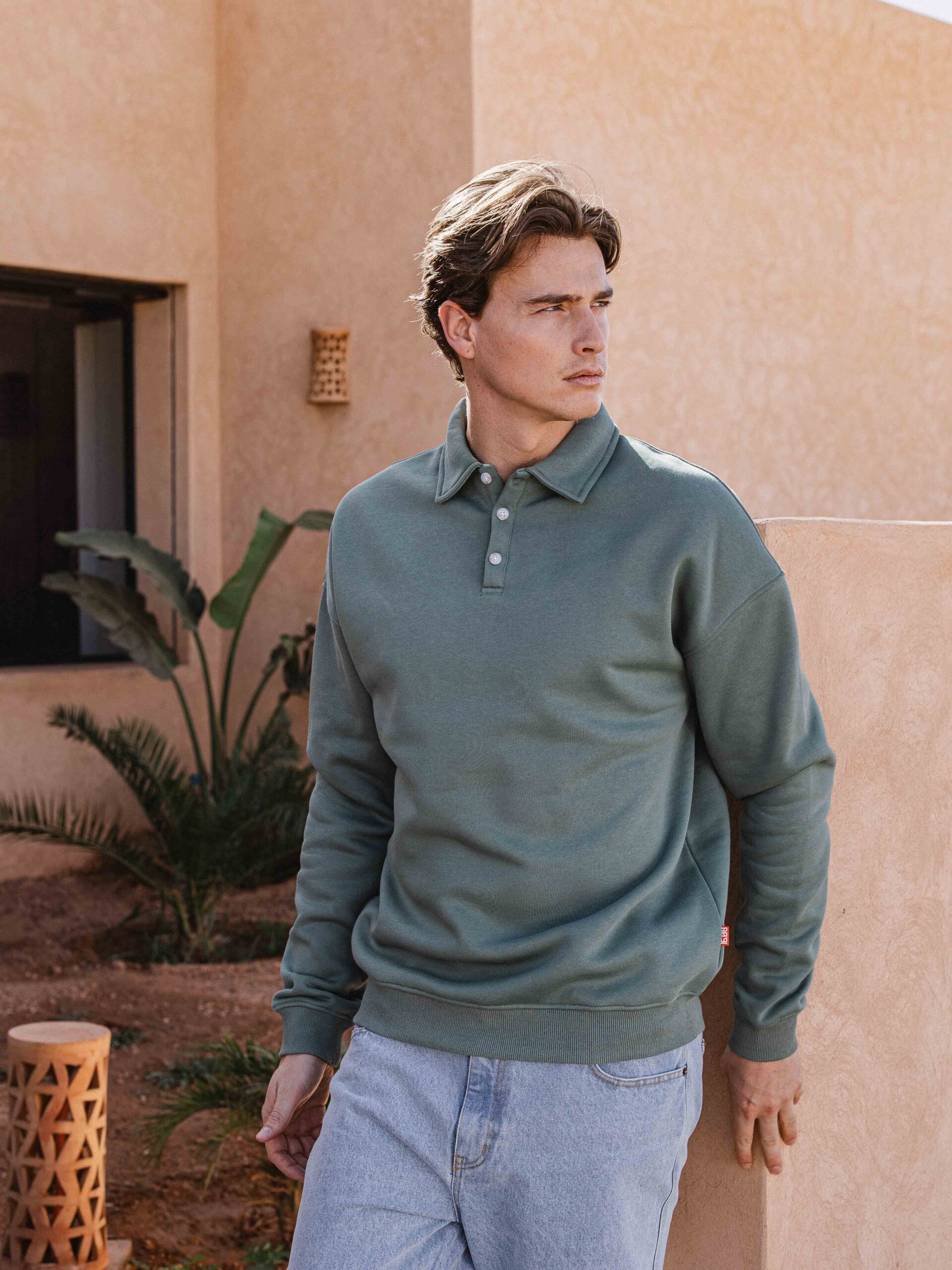 Green Oversized Polo Sweater 1608 WEAR