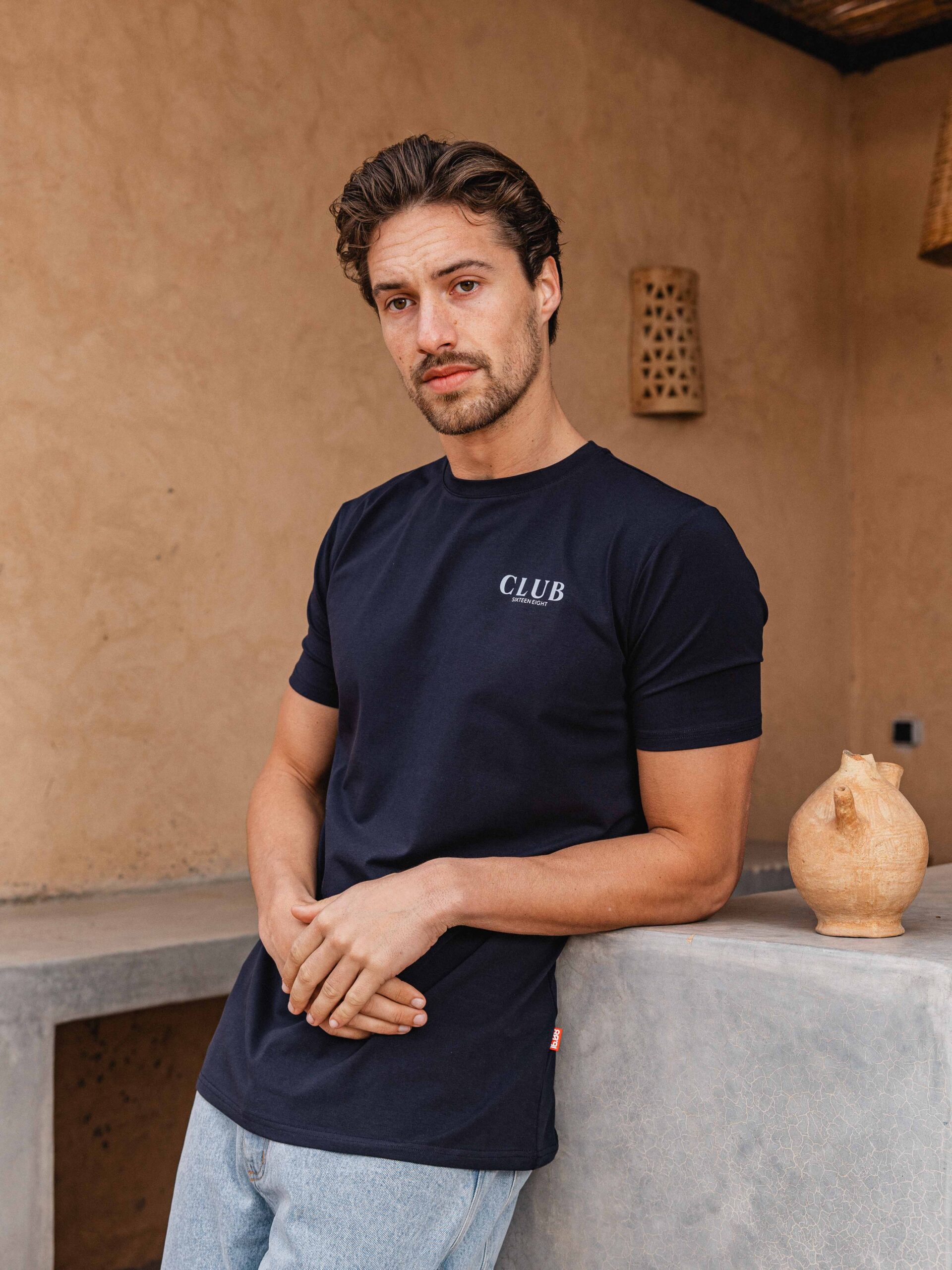 Navy Club Slimfit T-shirt 1608 WEAR