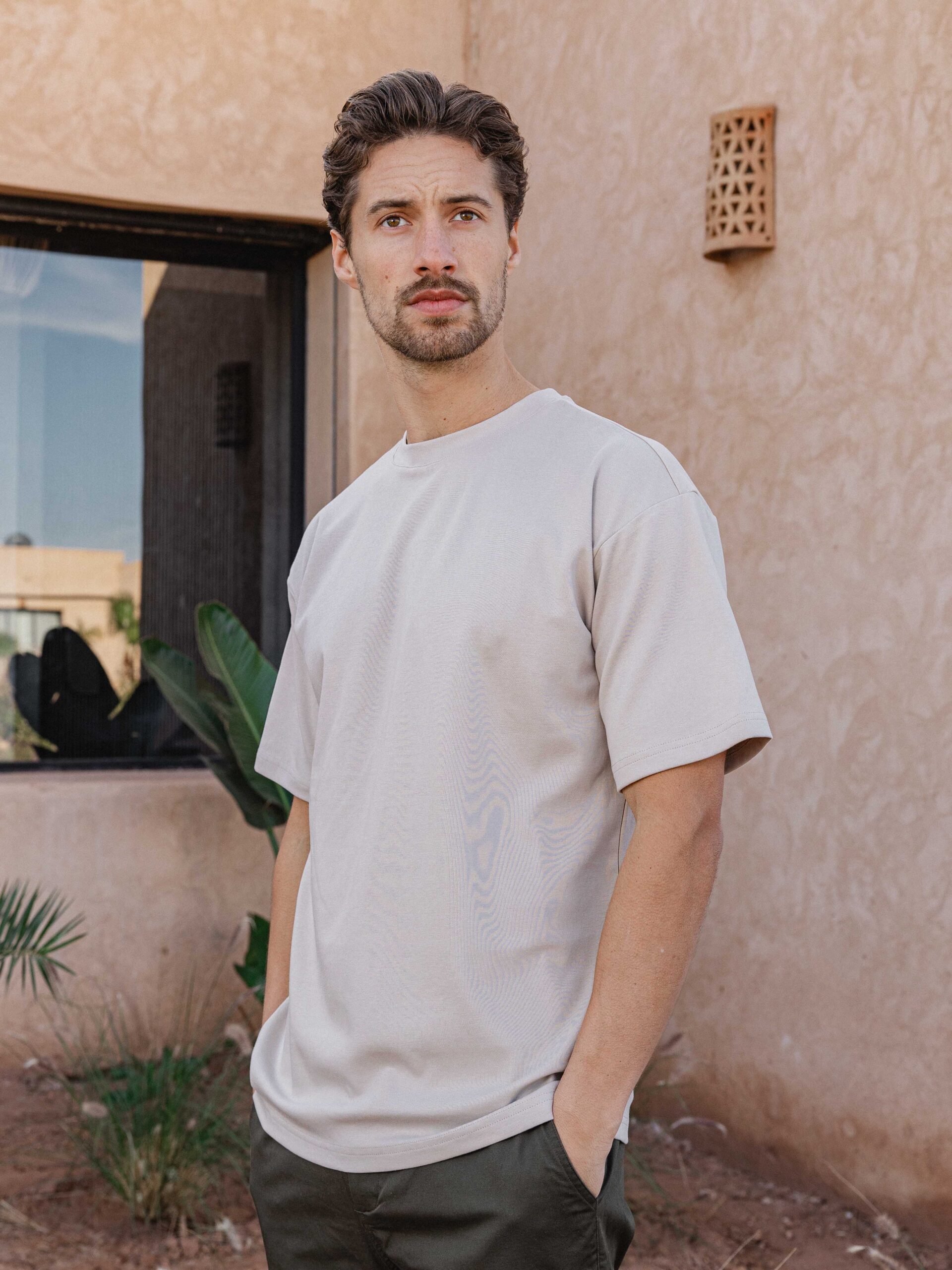 Stone White Oversized T-shirt 1608 WEAR