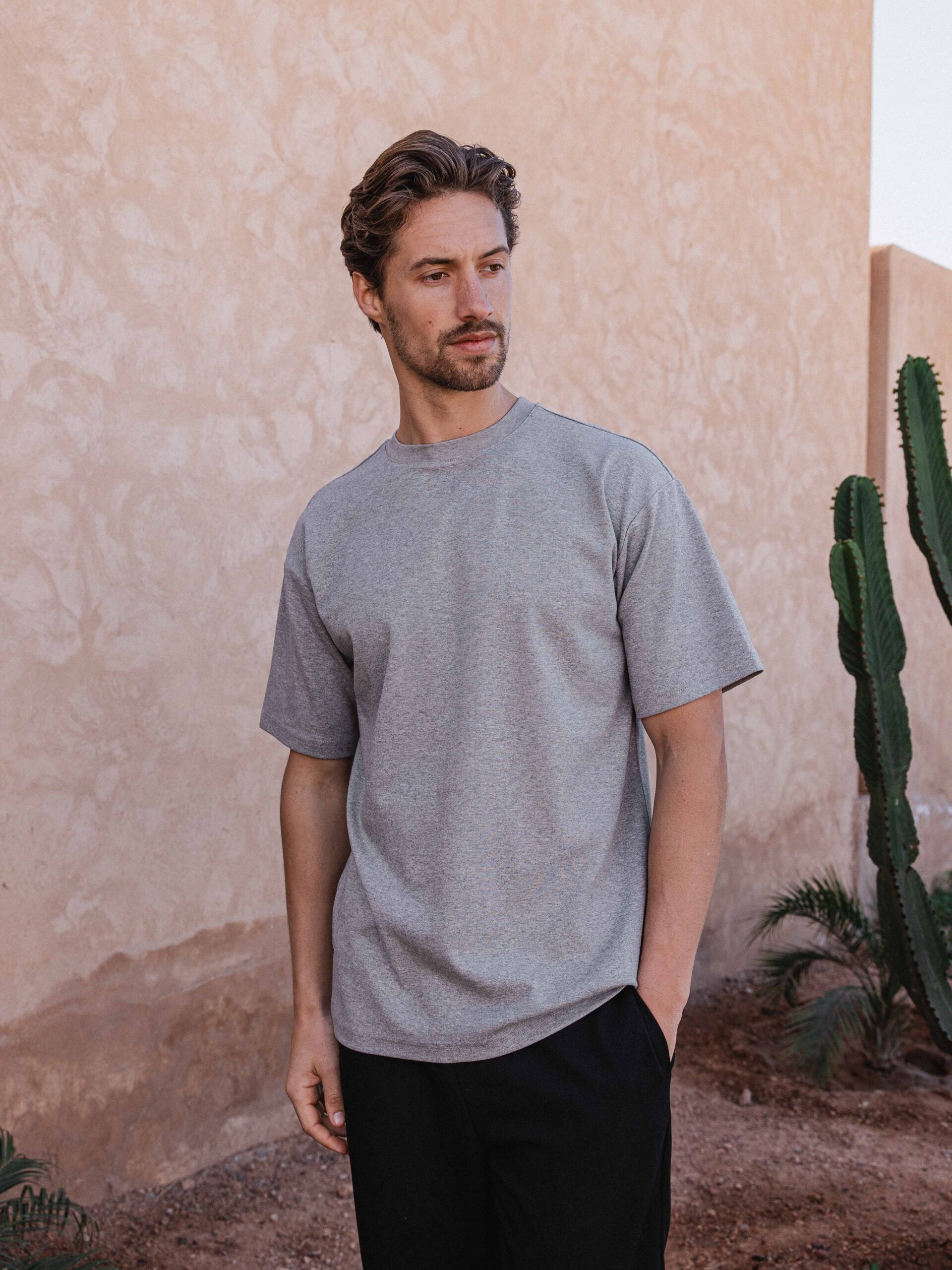 Grey Melange Oversized T-shirt 1608 WEAR