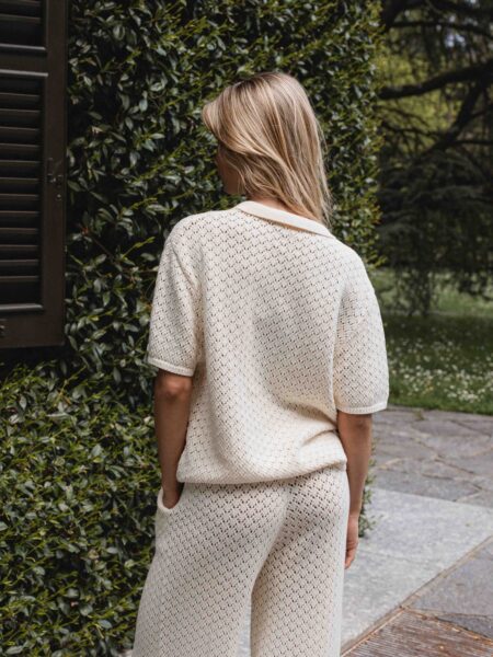 Creme Crochet Polo
