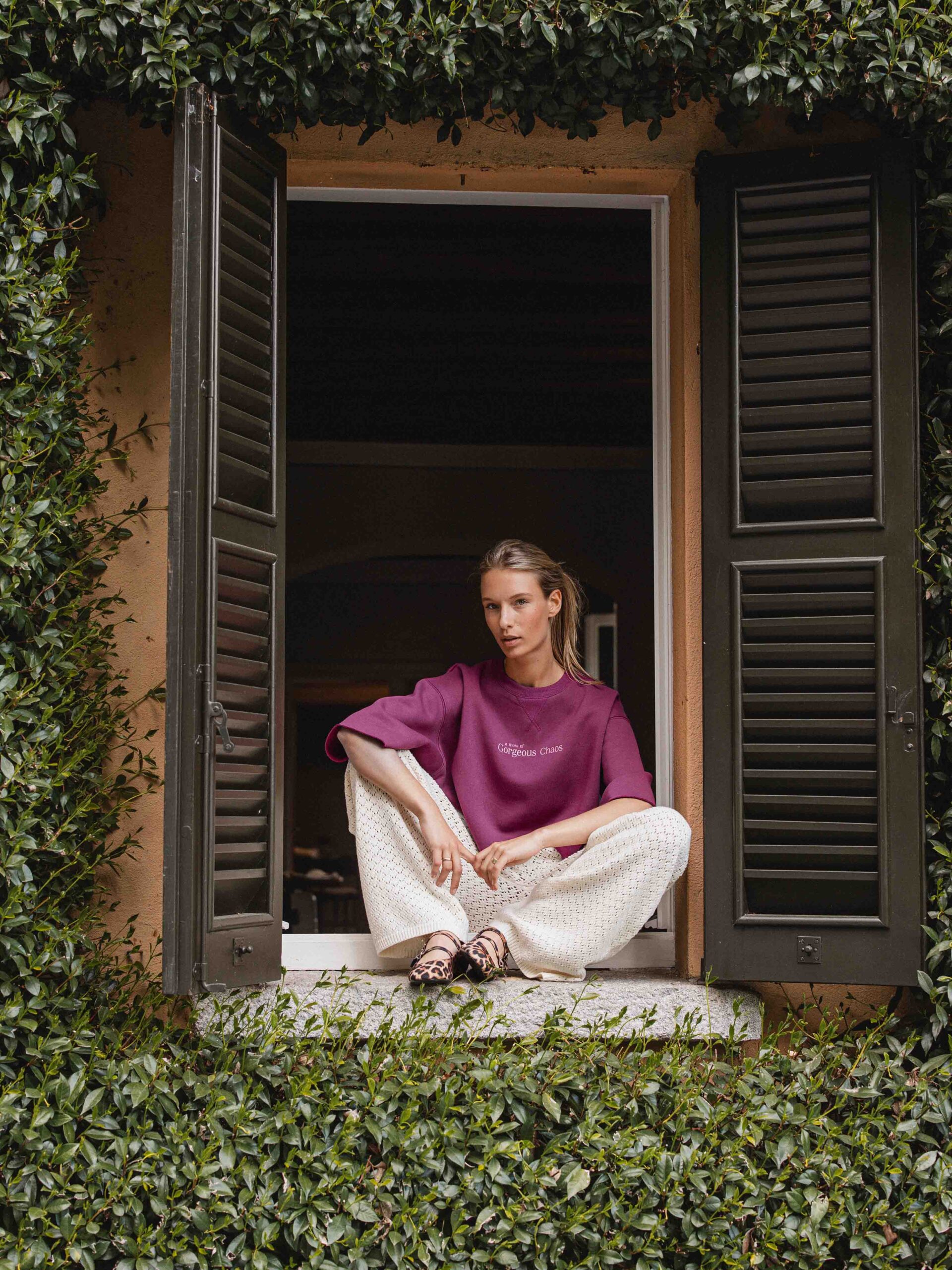 Fuchsia cropped T-shirt 1608 WEAR