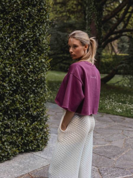 Fuchsia cropped T-shirt