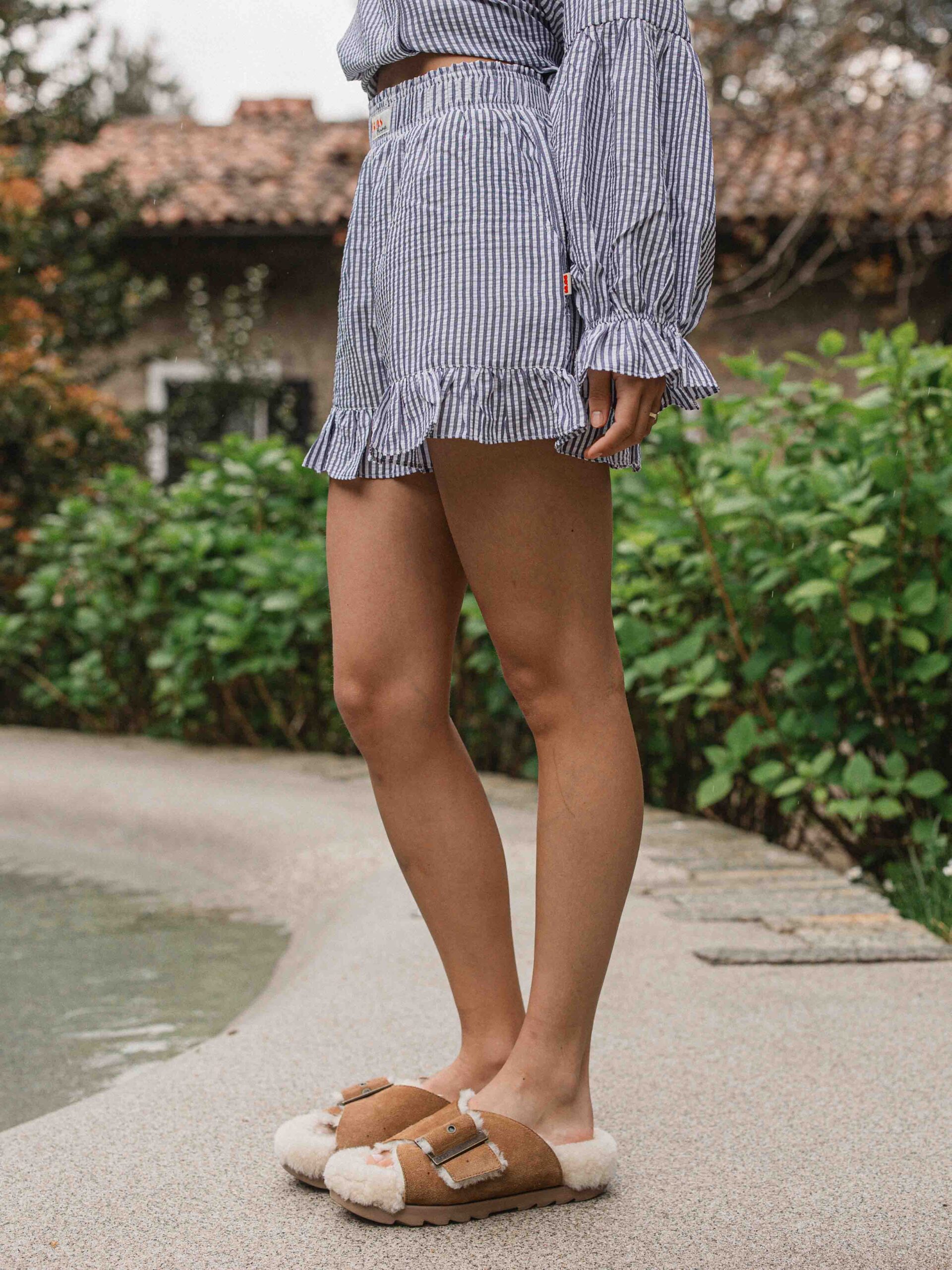 Blue Stripe Ruffle Short 1608 WEAR