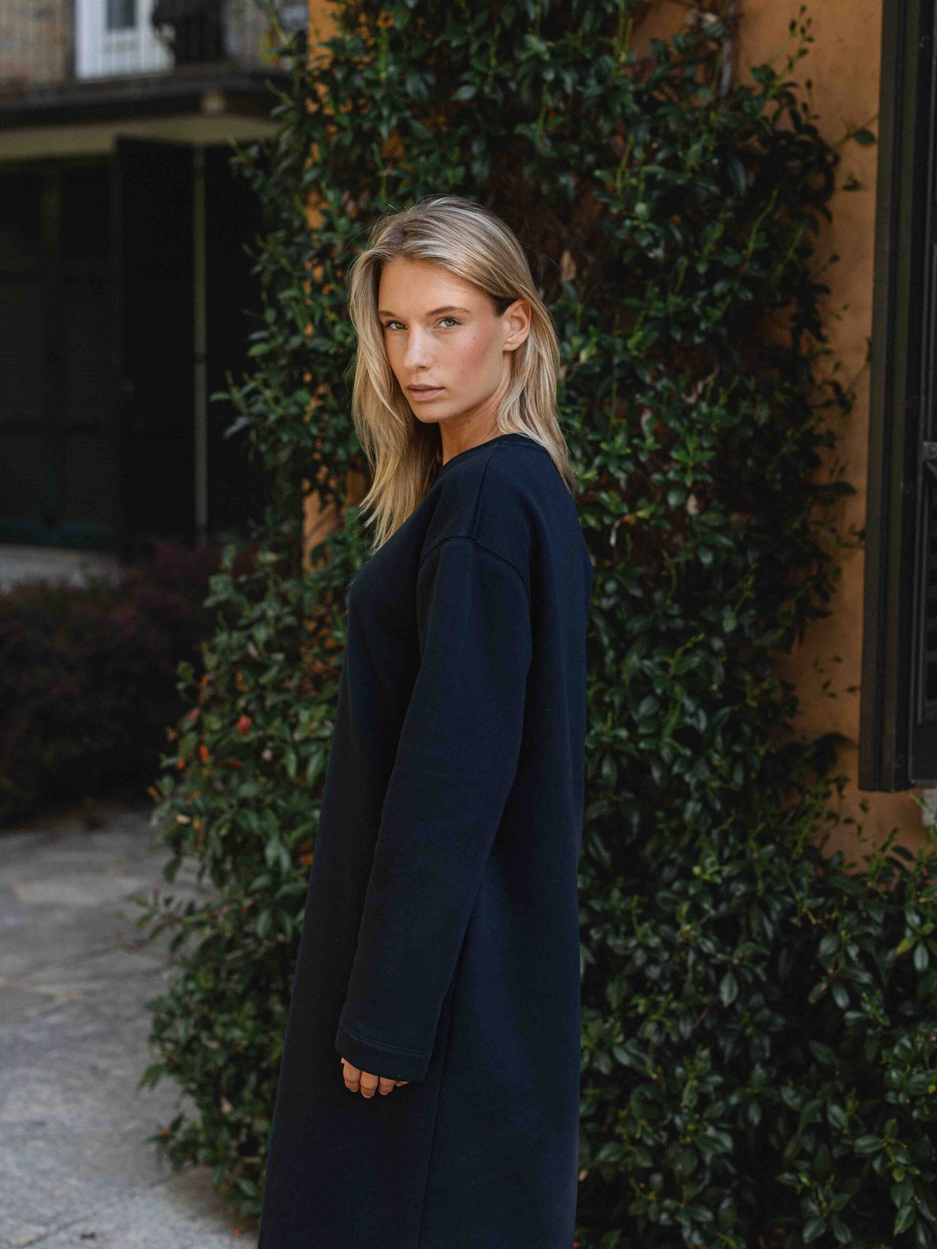 Navy Sweat Dress 1608 WEAR