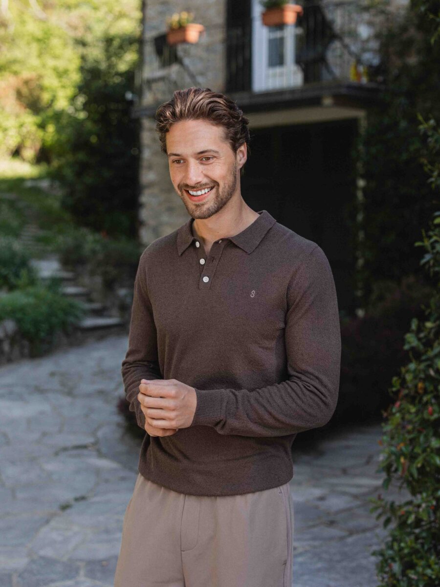 Dark Brown Boucle Polo