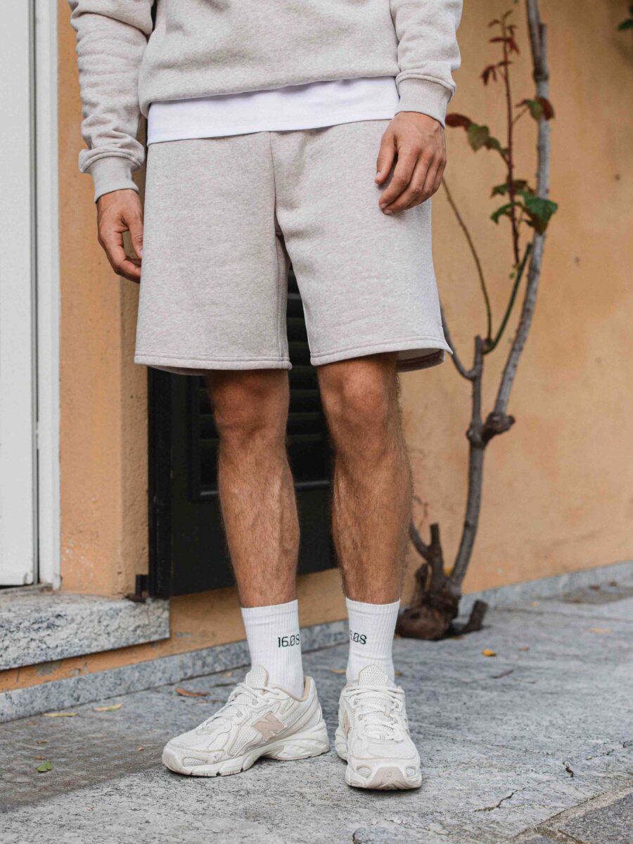 Braune Melange-Shorts in Übergröße
