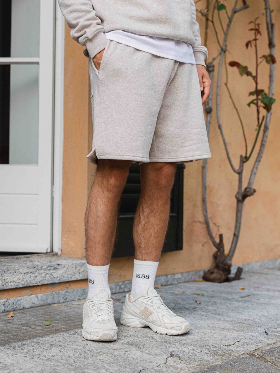 Braune Melange-Shorts in Übergröße