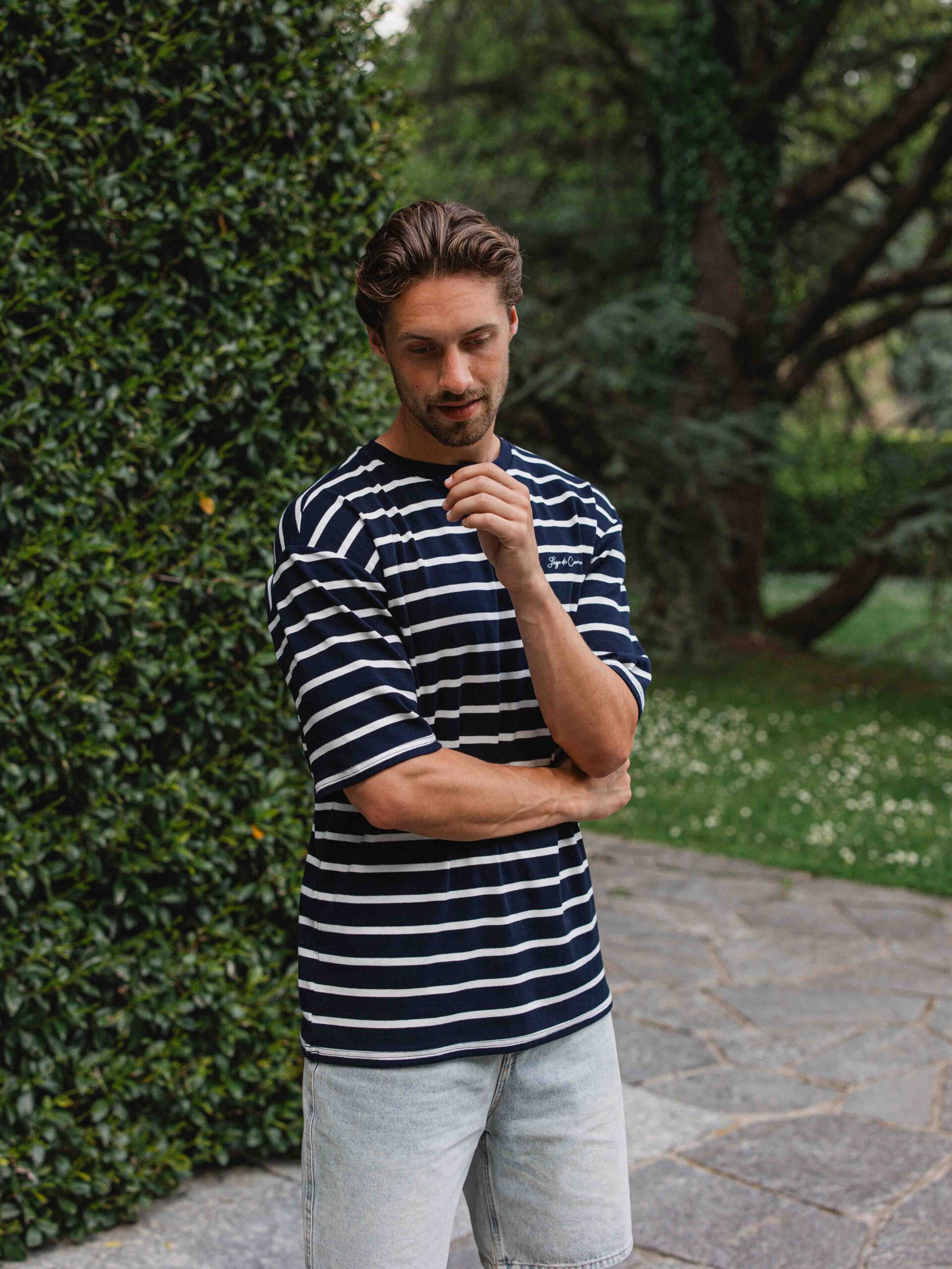 Navy Stripe Oversized T-shirt 1608 WEAR