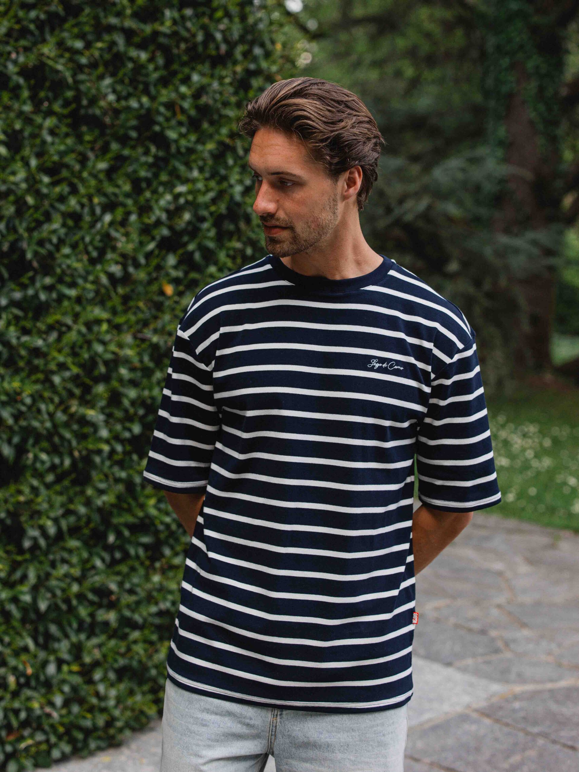 Navy Stripe Oversized T-shirt 1608 WEAR