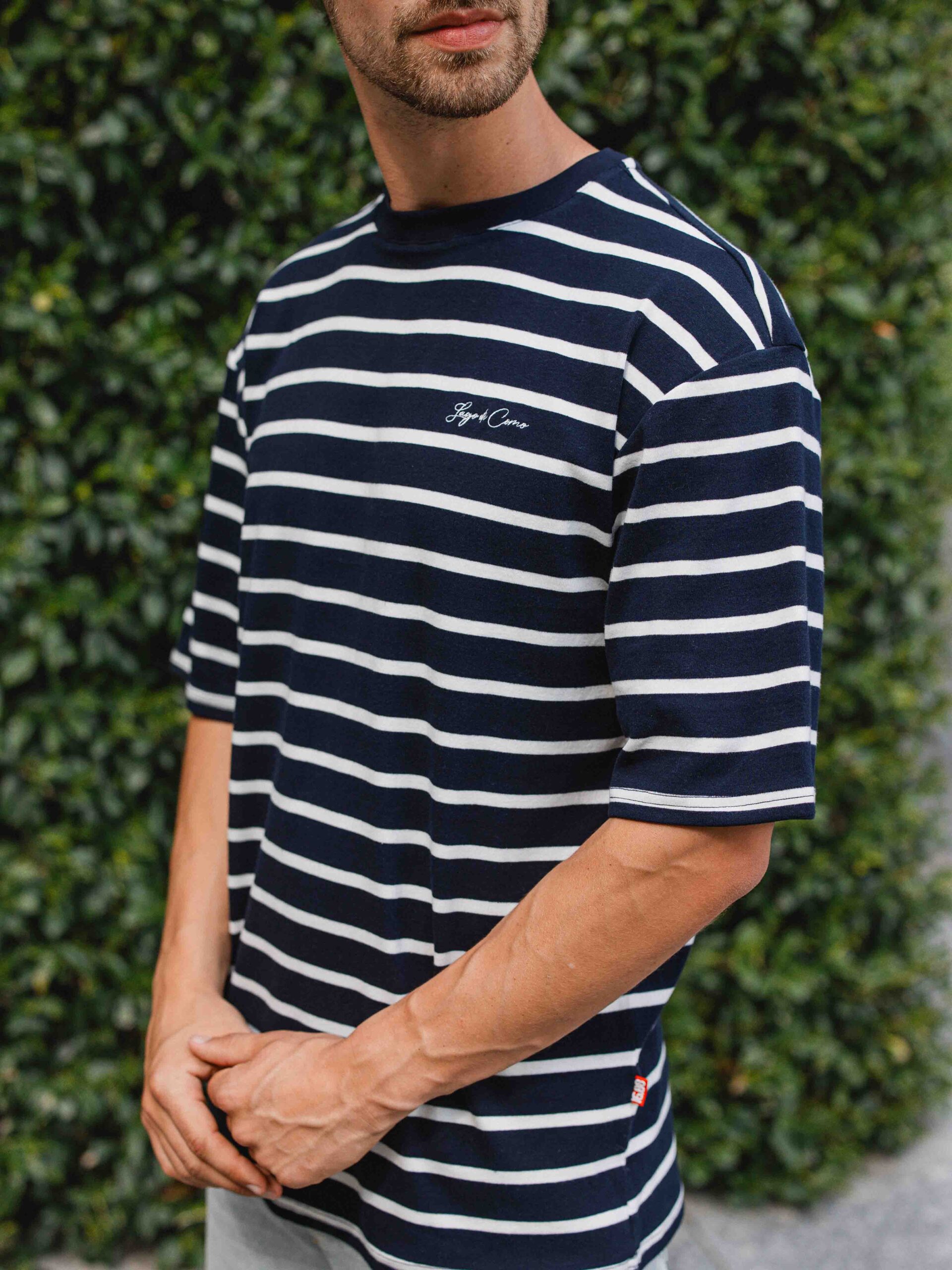 Navy Stripe Oversized T-shirt 1608 WEAR
