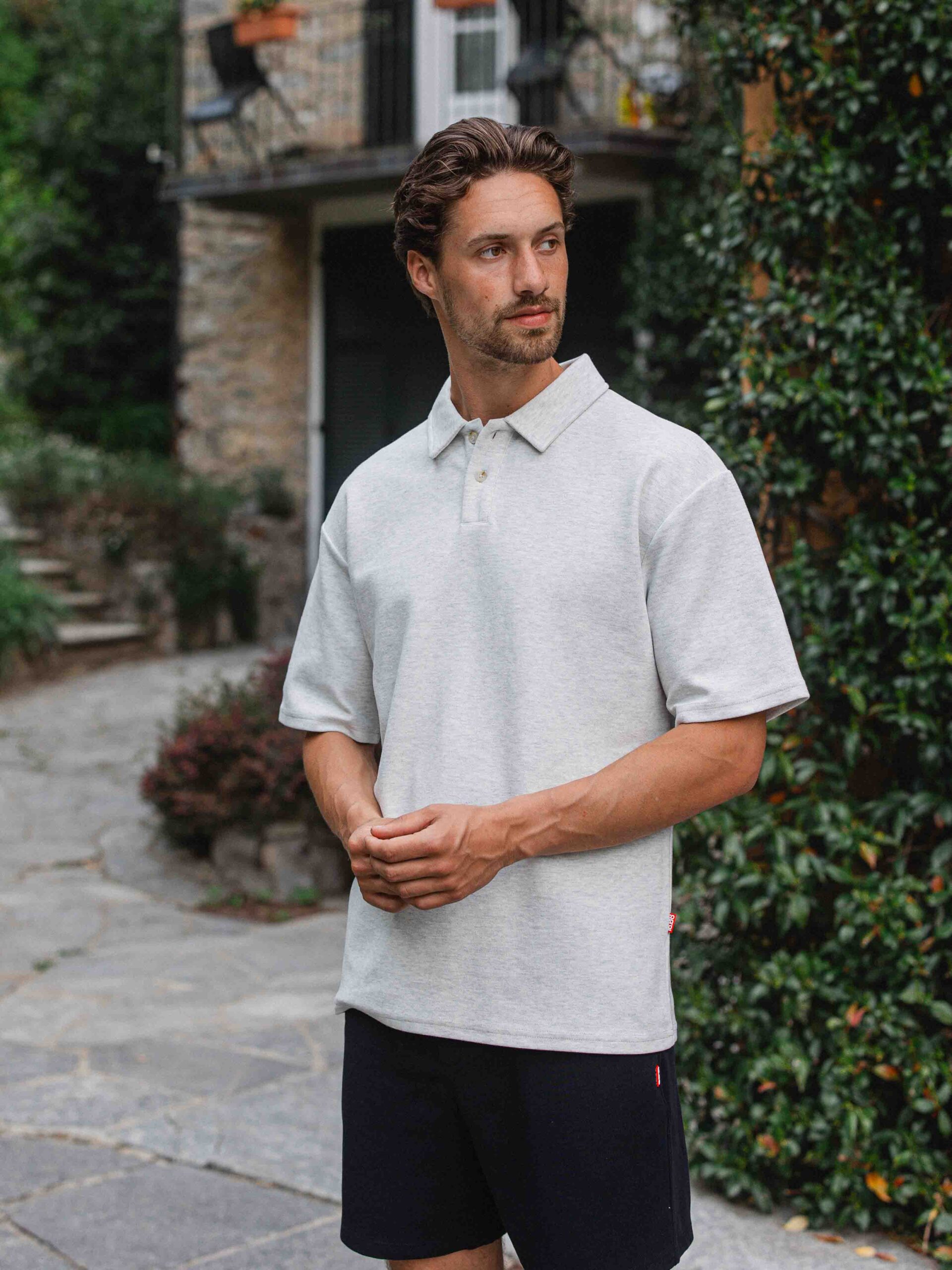 Light Grey Oversized Poloshirt 1608 WEAR