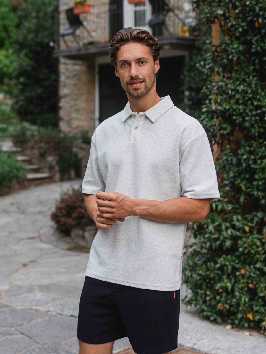 Light Grey Oversized Poloshirt 1608 WEAR