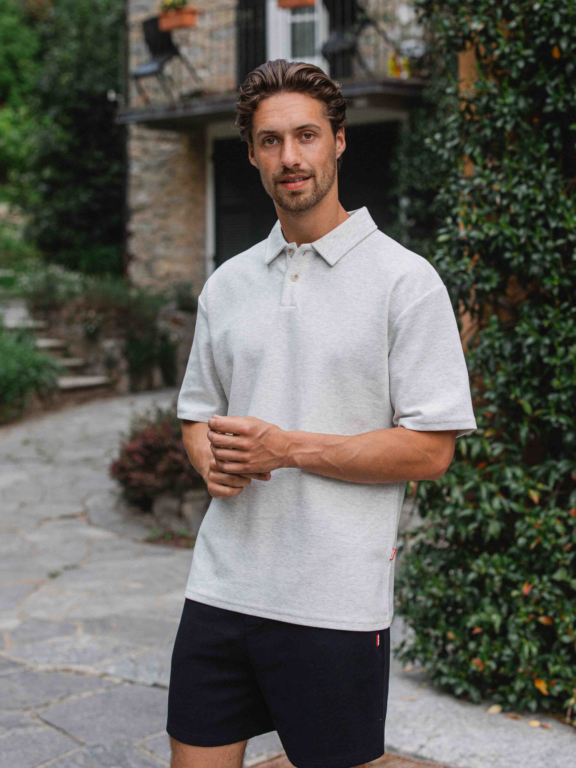 Light Grey Oversized Poloshirt 1608 WEAR