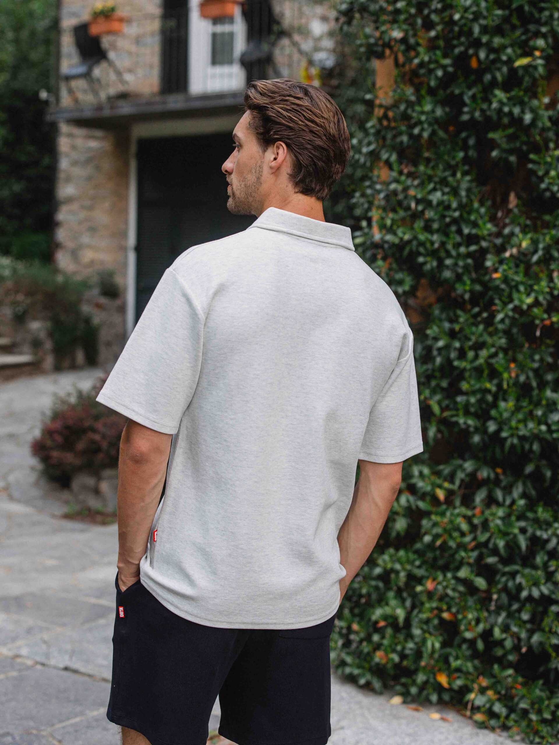 Light Grey Oversized Poloshirt 1608 WEAR