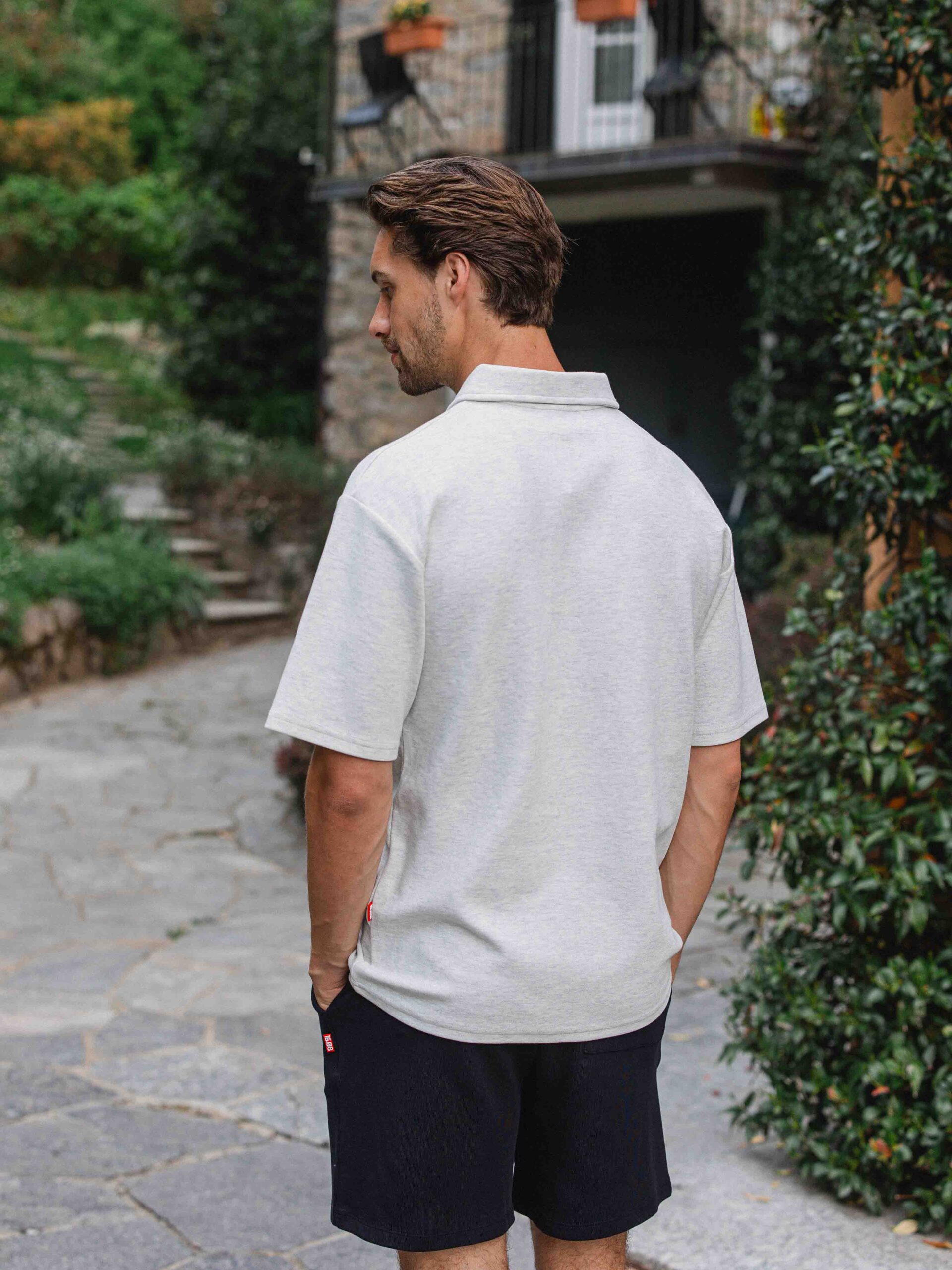 Light Grey Oversized Poloshirt 1608 WEAR