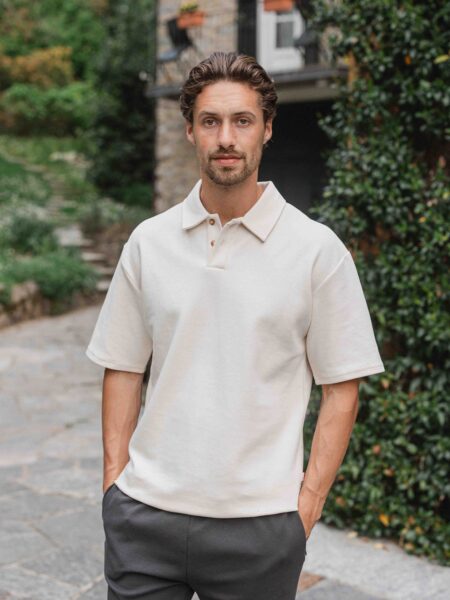 Off White Oversized Poloshirt