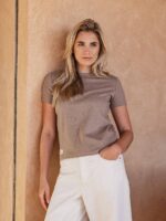 Taupe Basic Femme T-shirt