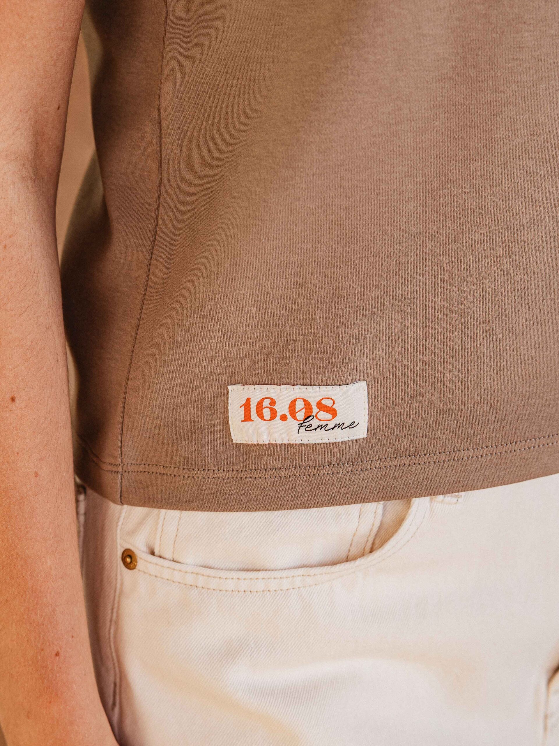 Taupe Basic Femme T-shirt 1608 WEAR