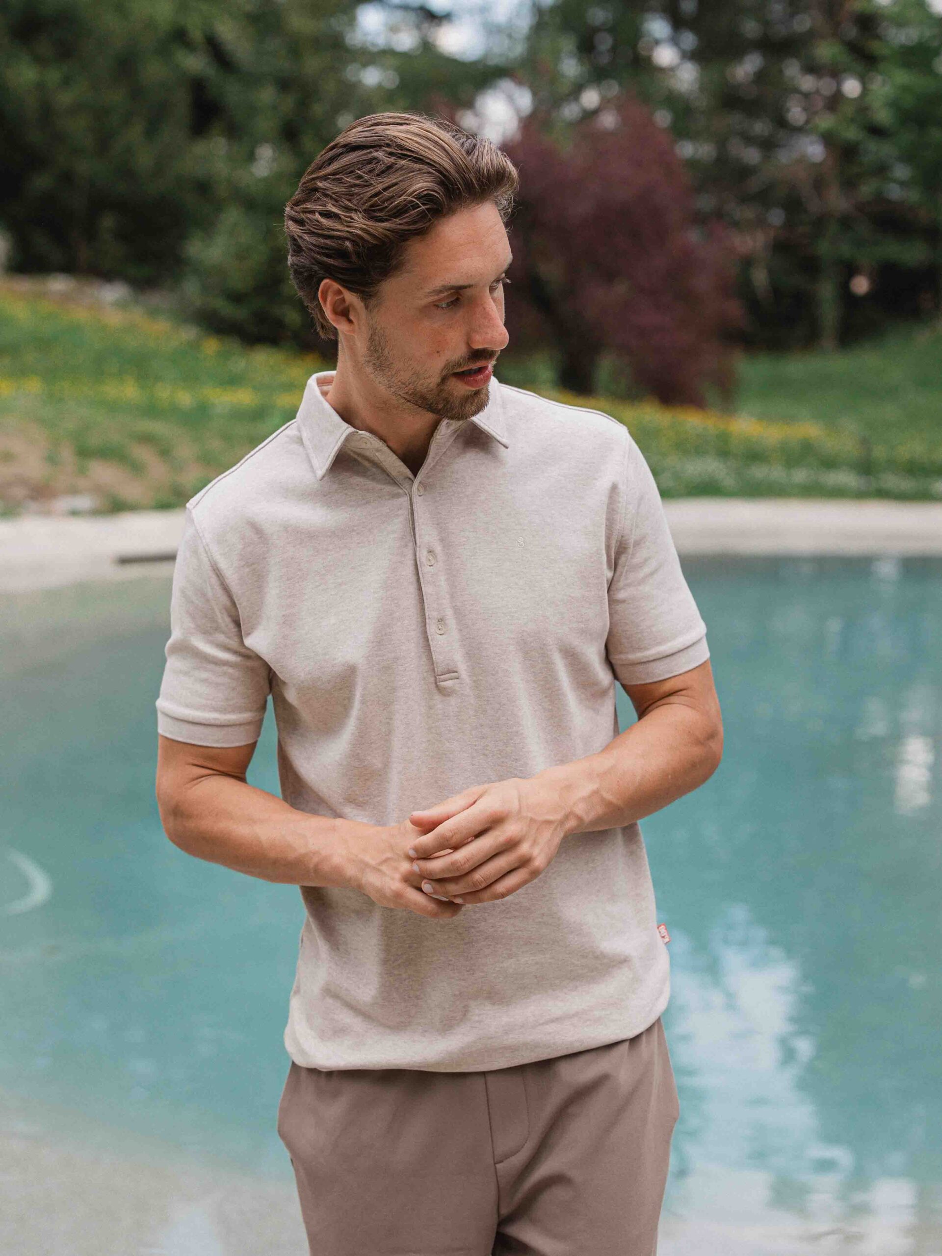 Brown Melange Business Polo 1608 WEAR