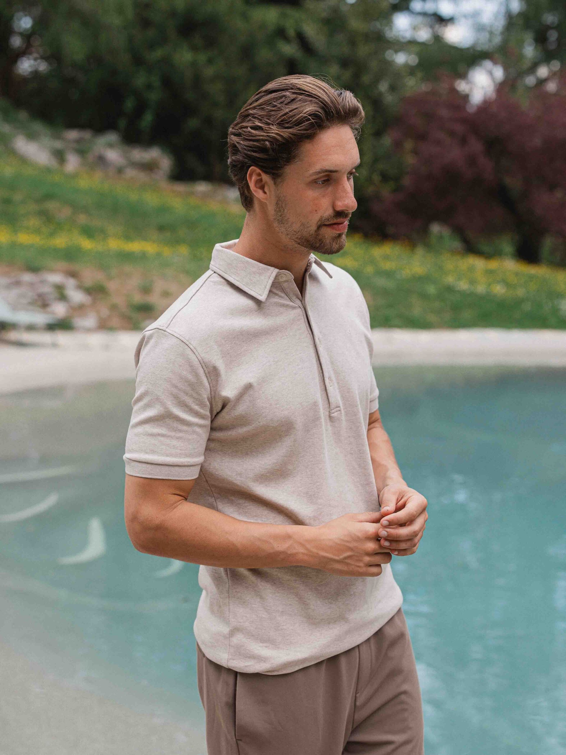 Brown Melange Business Polo 1608 WEAR