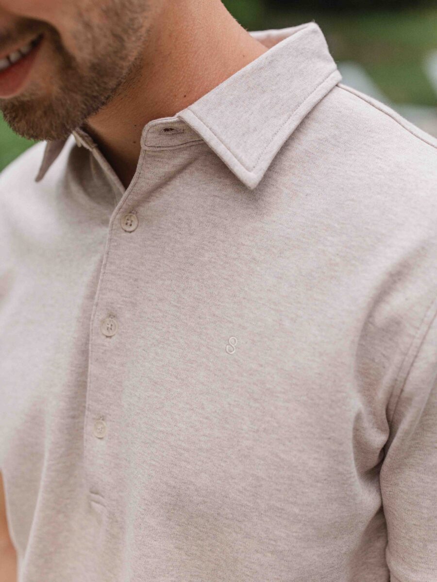 Brown Melange Business Polo