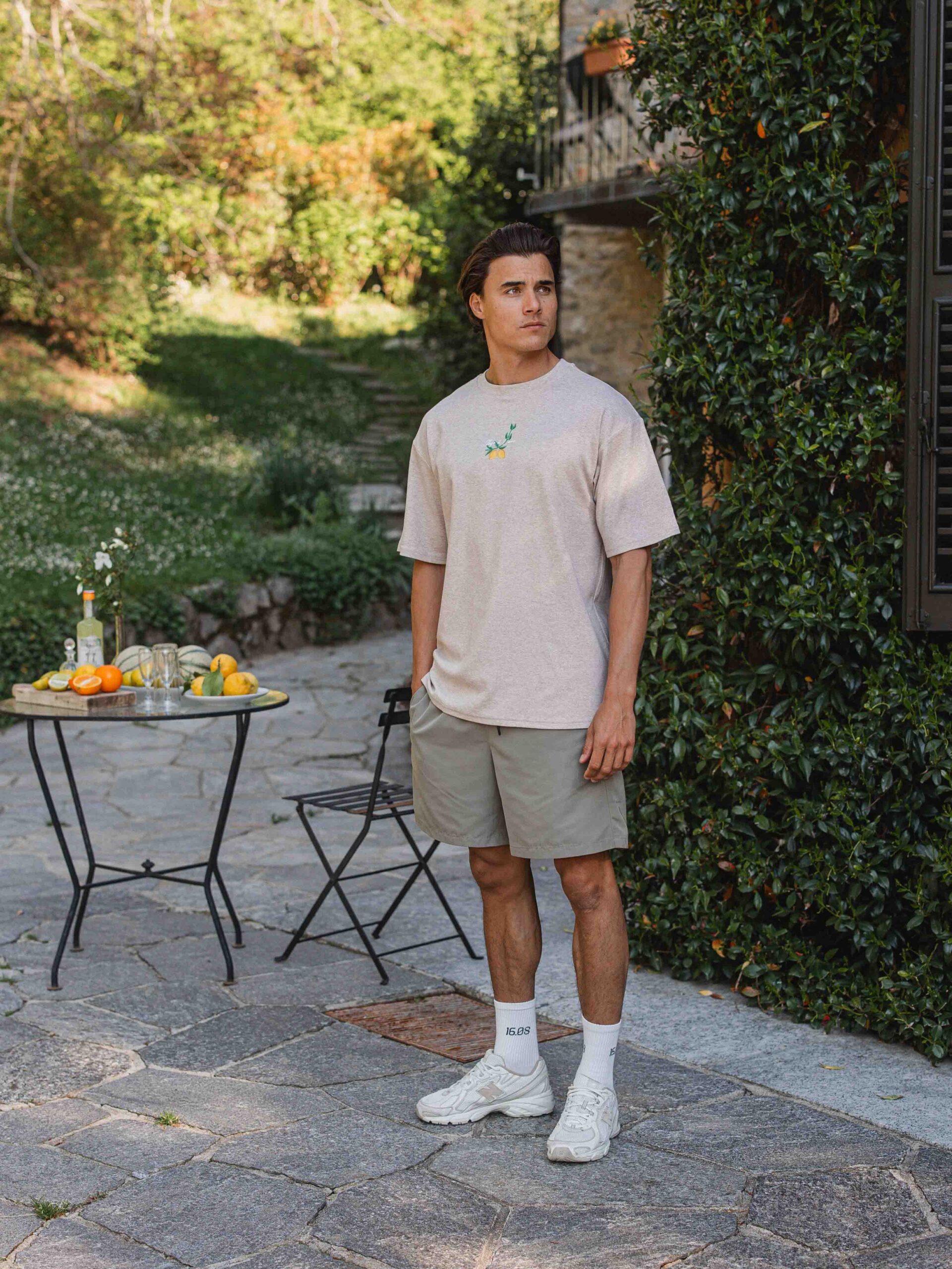 Brown Melange Lemon Oversized T-shirt 1608 WEAR