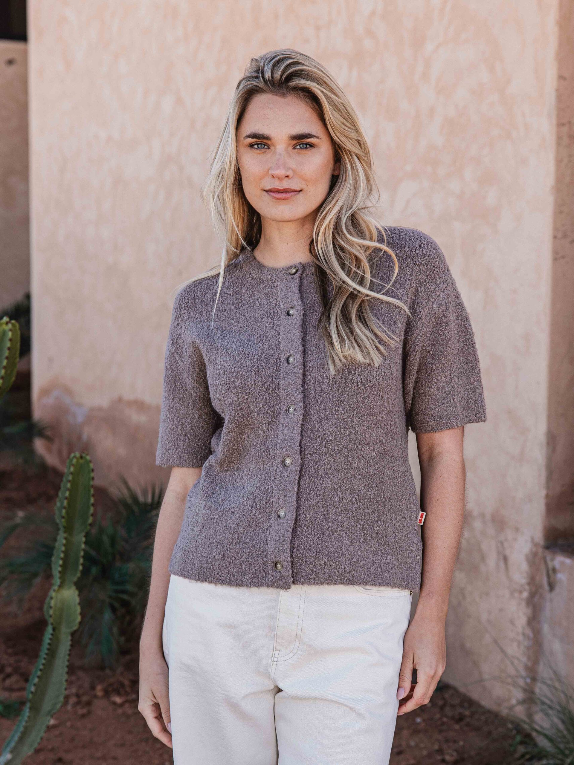 Taupe Boucle Cardigan 1608 WEAR