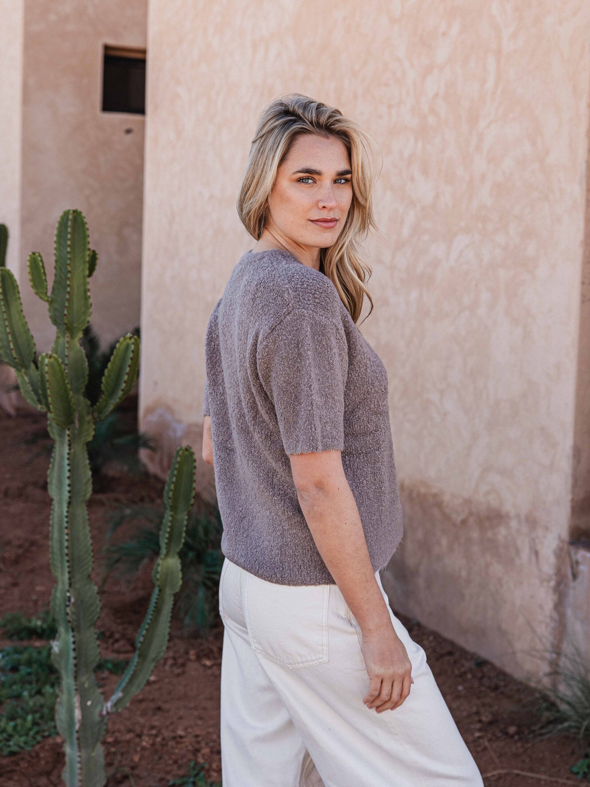 Taupe Boucle Cardigan 1608 WEAR
