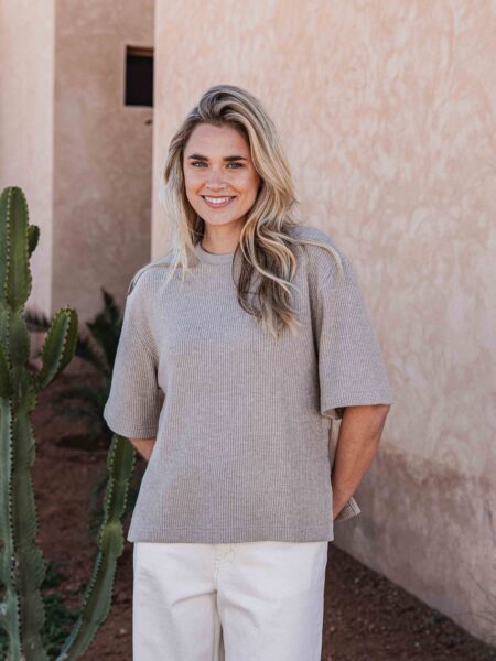 Beige Knit T-shirt