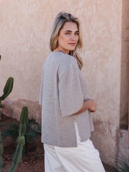 Beige Knit T-shirt