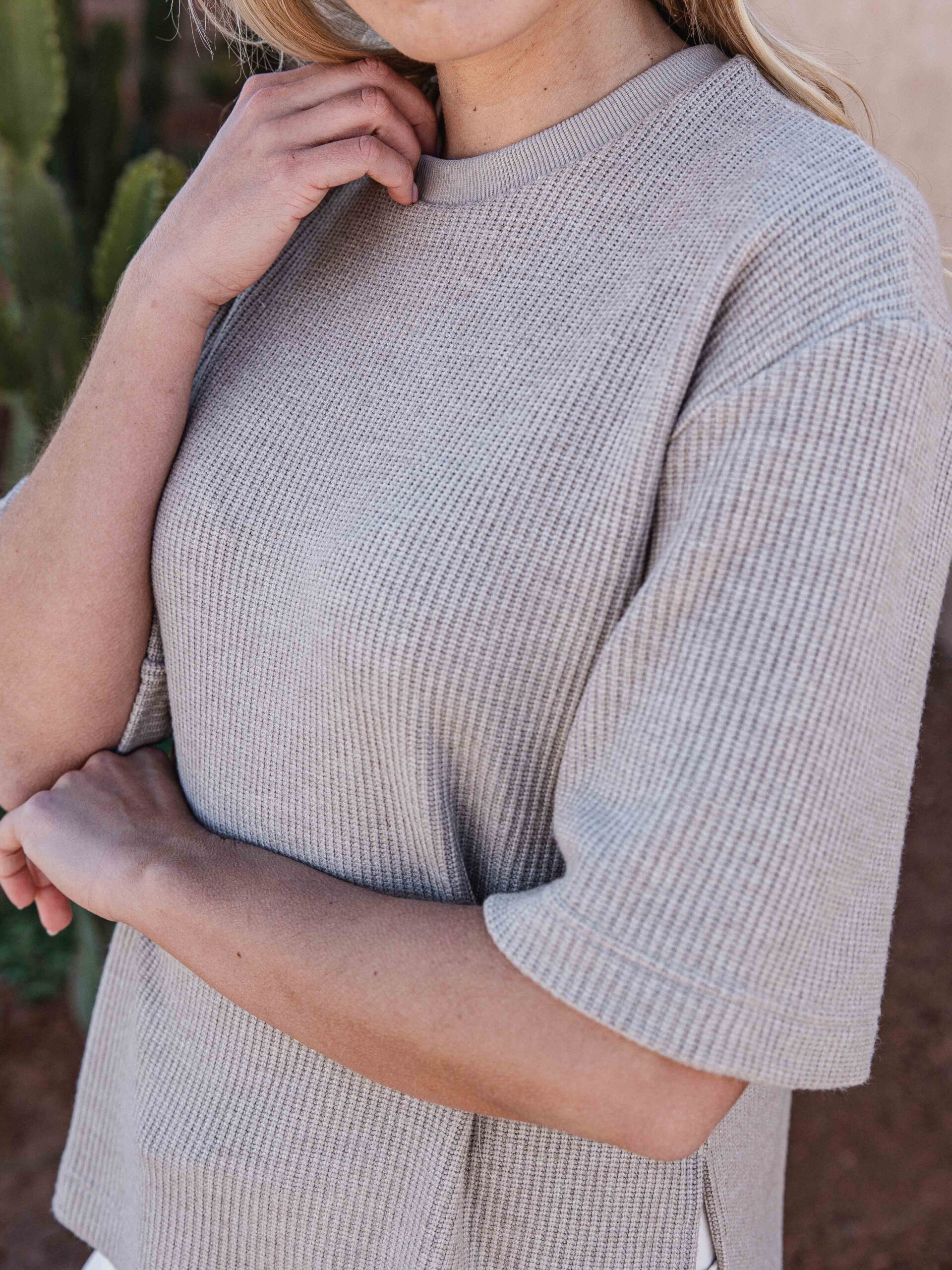 Beige Knit T-shirt 1608 WEAR