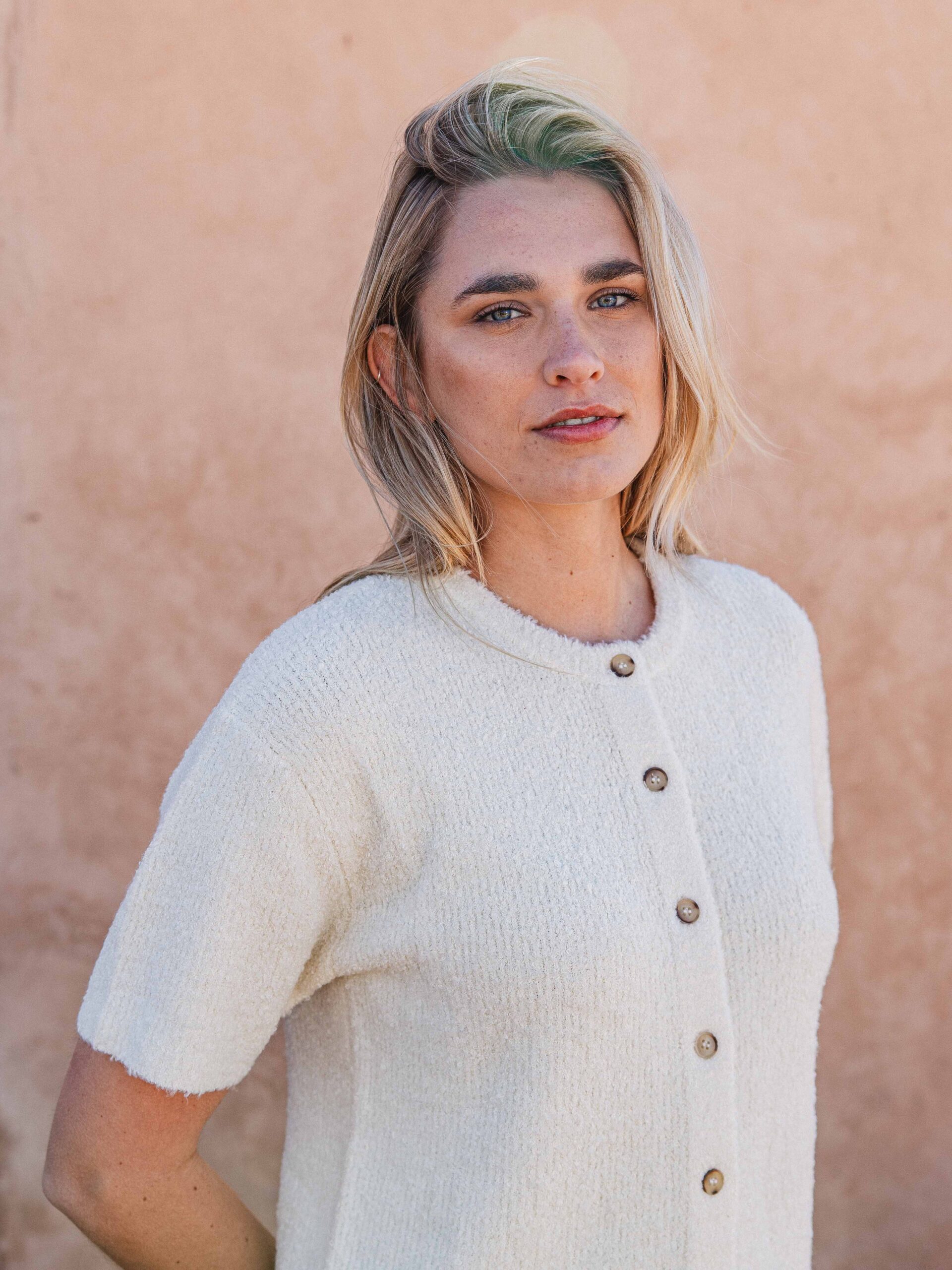 Beige Boucle Cardigan 1608 WEAR
