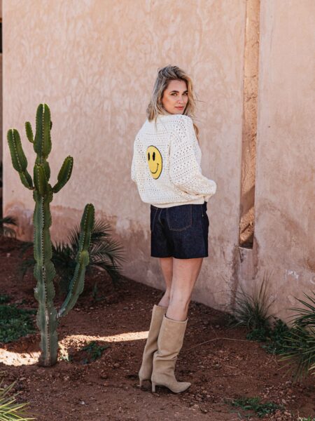 Off White Knit Smile Sweater