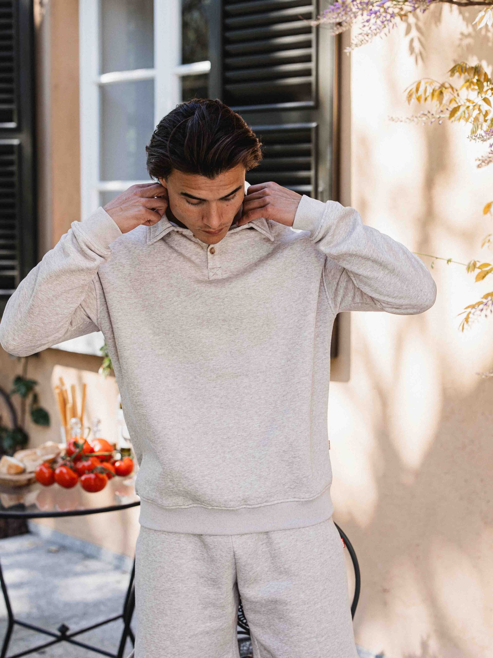 Brown Melange Polo Sweater 1608 WEAR