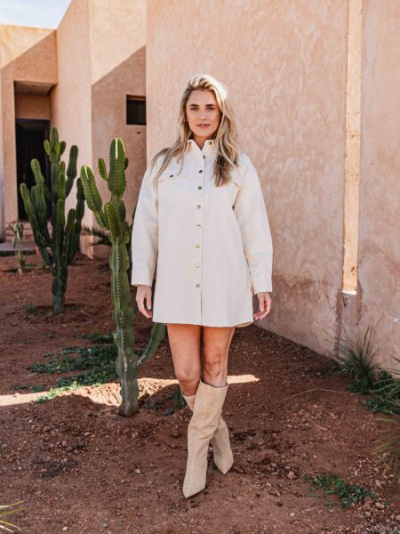 Off White Denim Dress