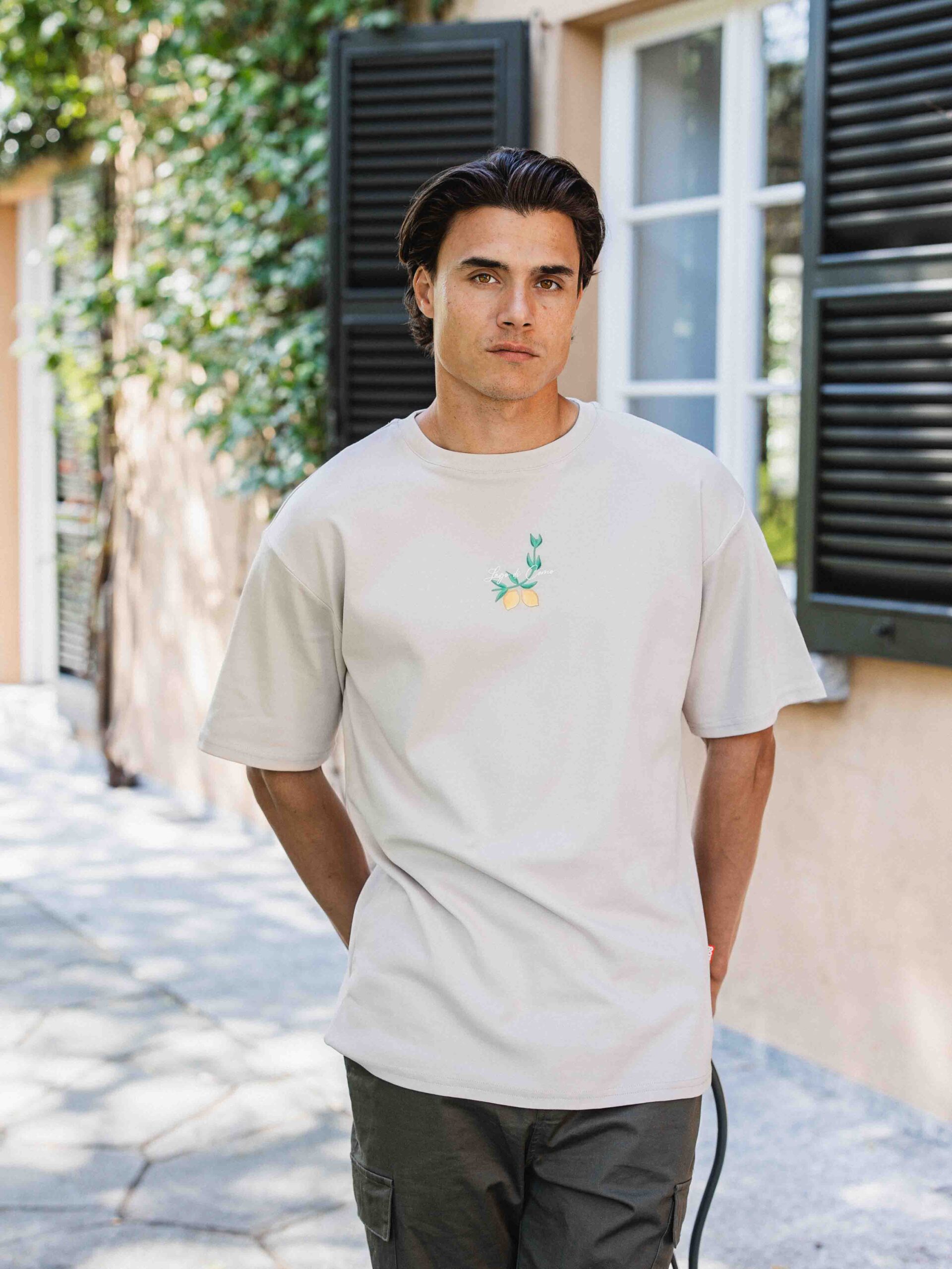 Taupe Lemon Oversized T-shirt 1608 WEAR