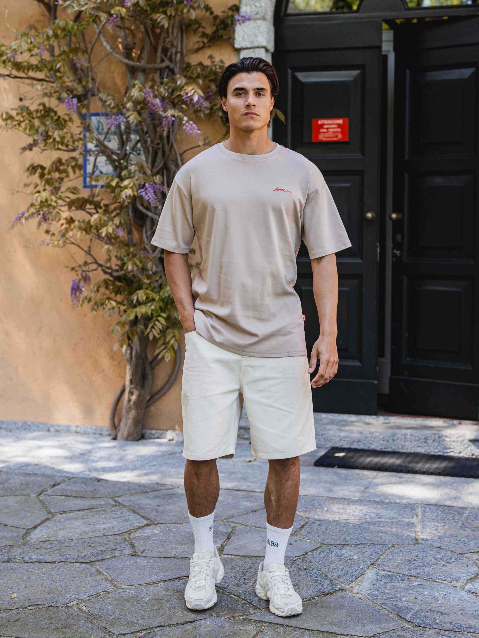 Taupe Spaghetti Oversized T-shirt 1608 WEAR