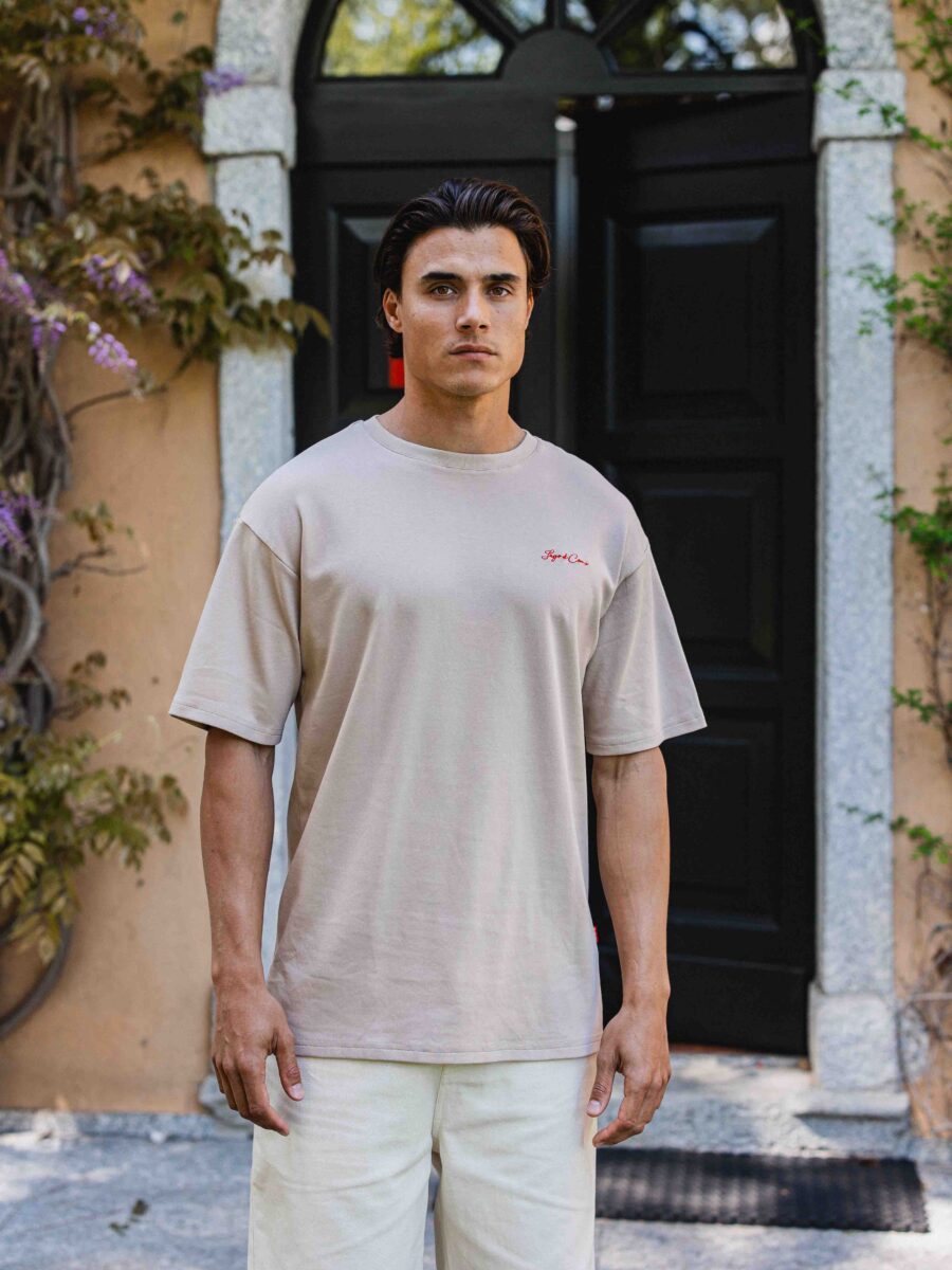 Taupe Spaghetti Oversized T-shirt