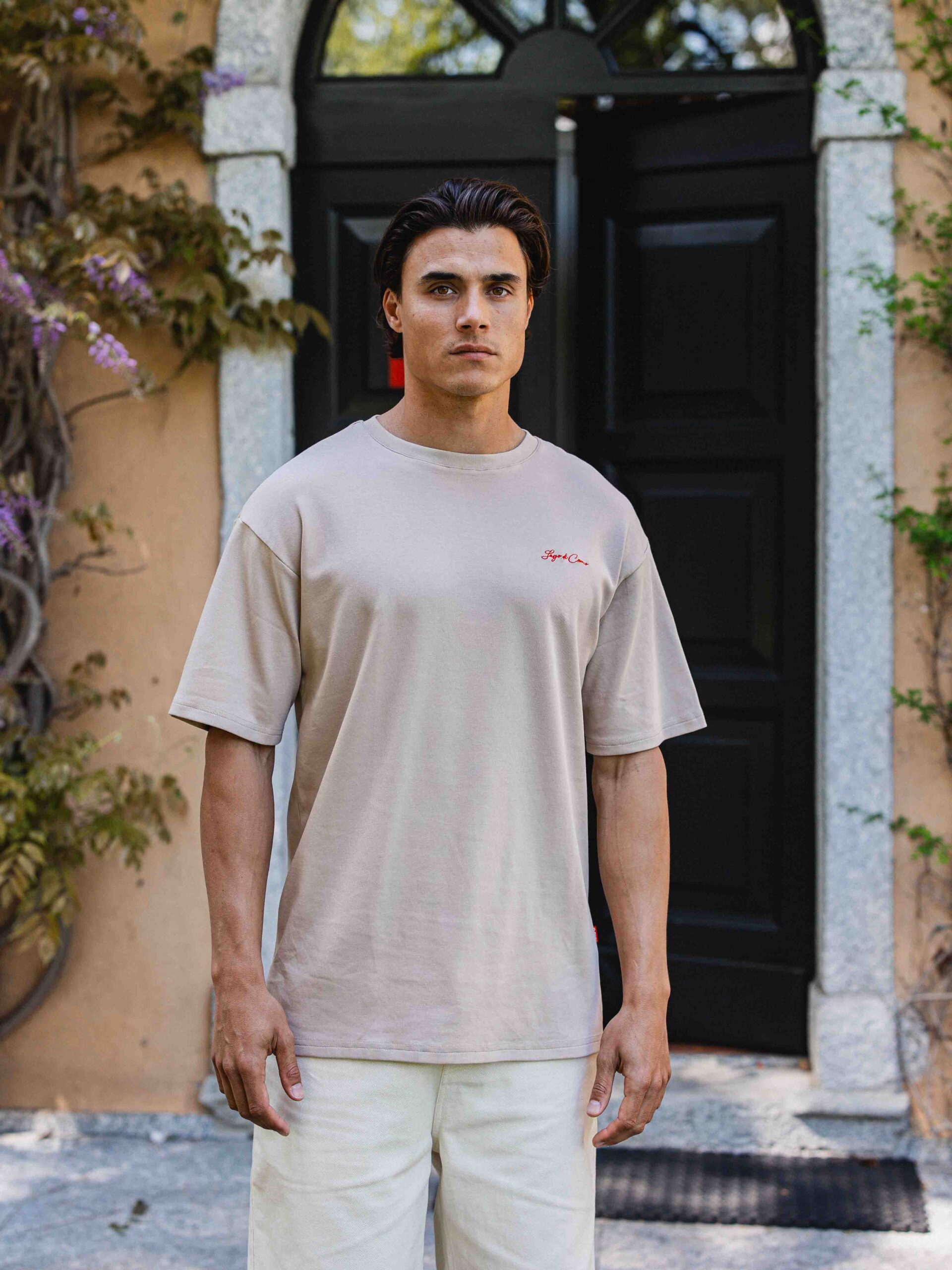 Taupe Spaghetti Oversized T-shirt 1608 WEAR
