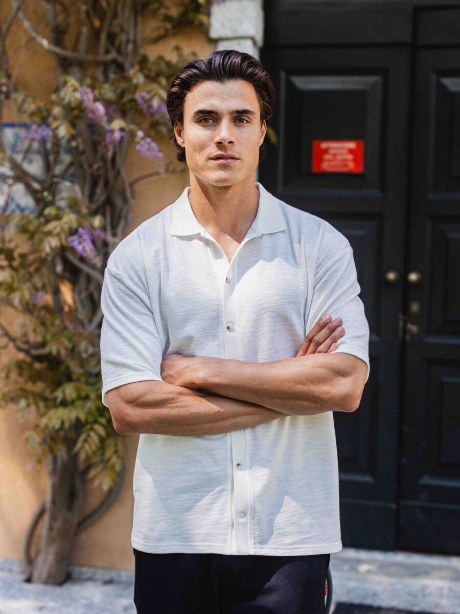 Off White Knit-Blend Poloshirt