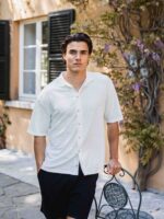 Off White Knit-Blend Poloshirt