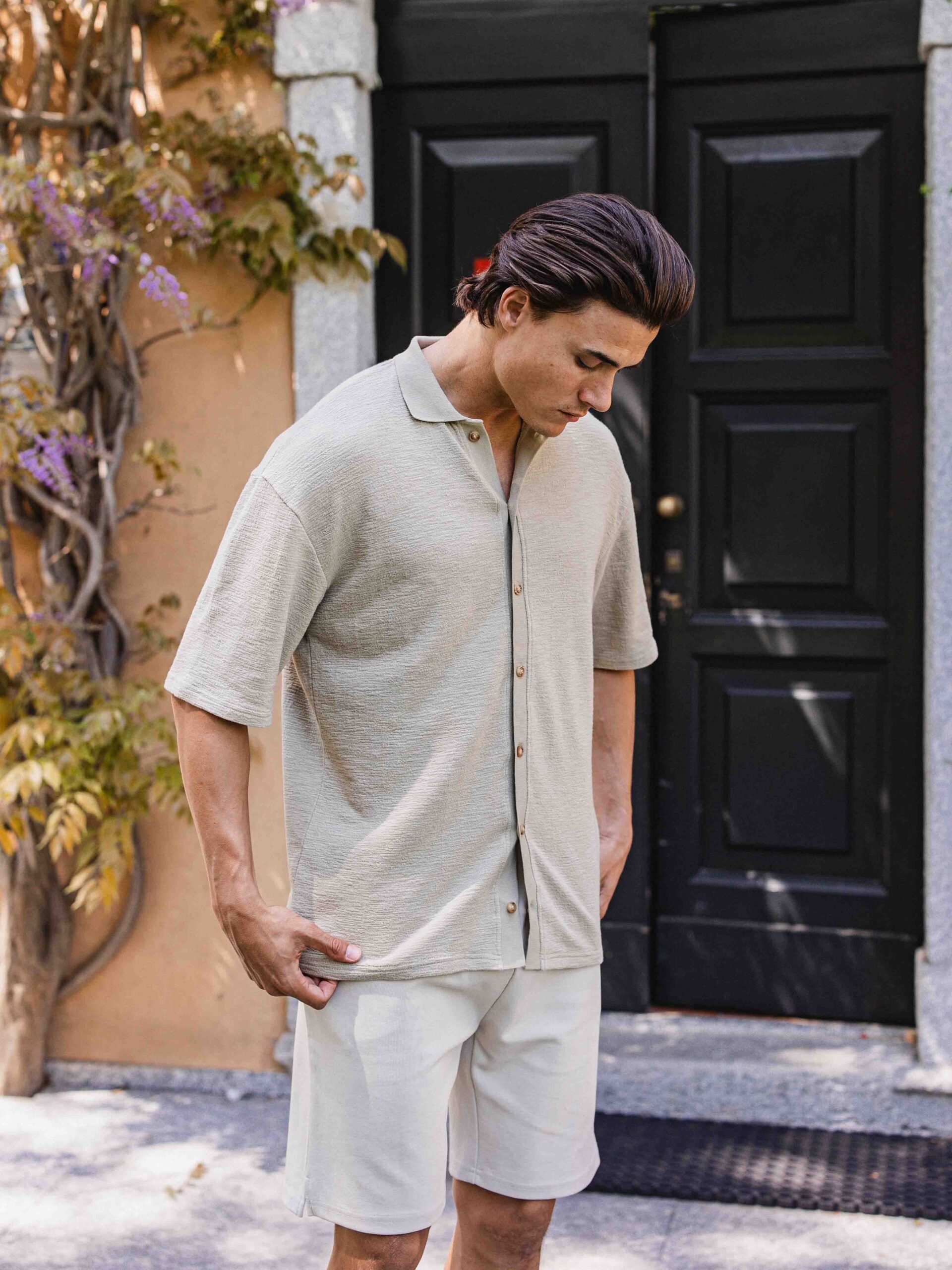 Olive Knit-Blend Poloshirt 1608 WEAR