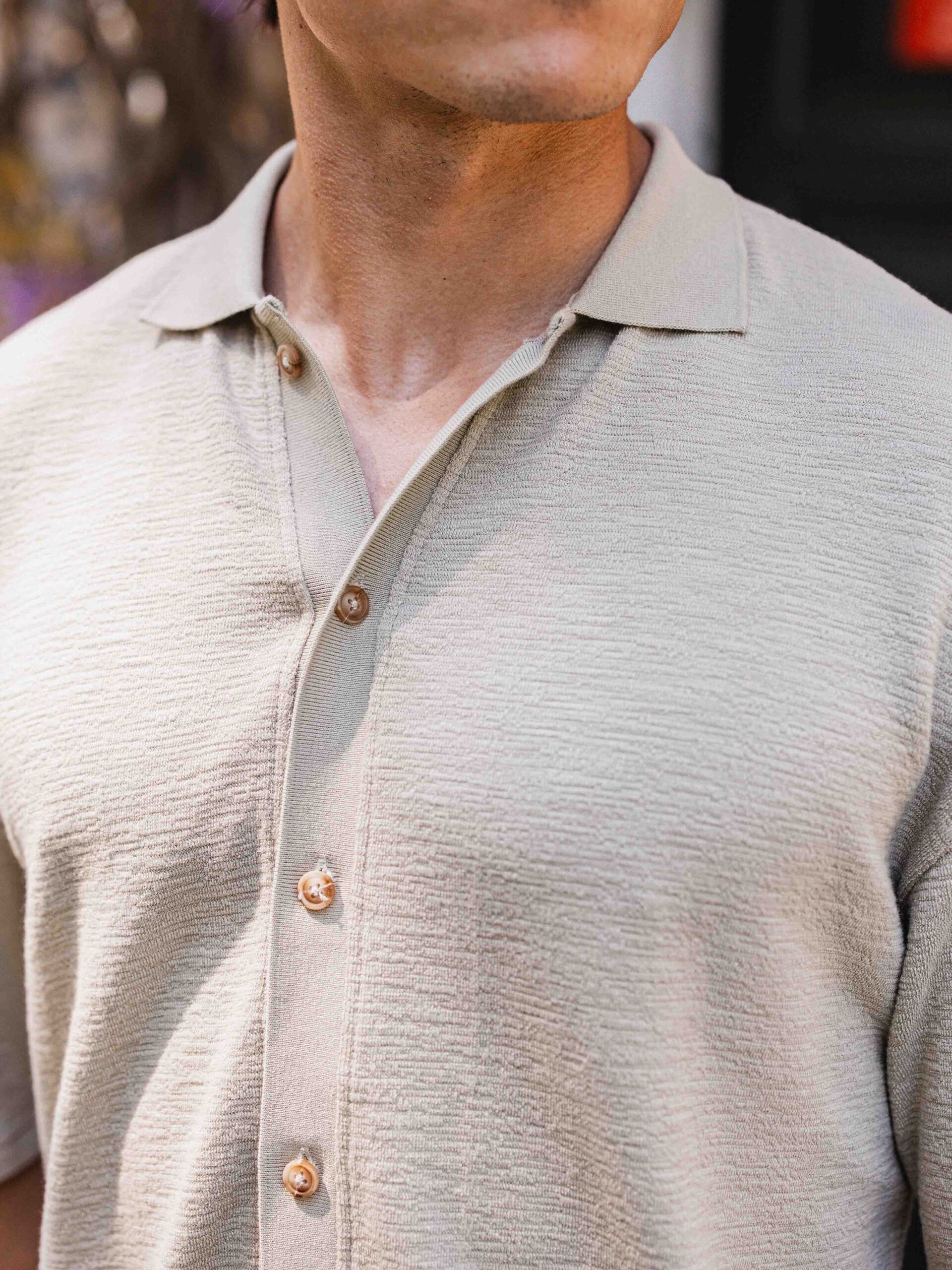 Olive Knit-Blend Poloshirt 1608 WEAR