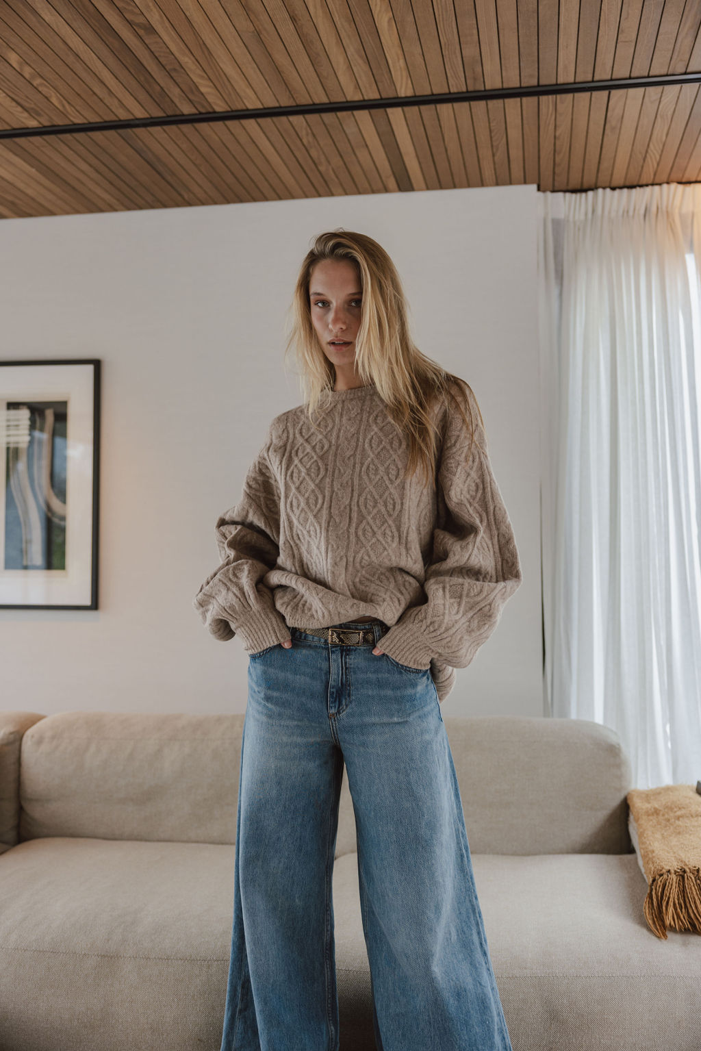 Brown Cable Sweater 1608 WEAR